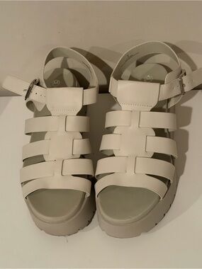 Harlow White Strappy Platform Sandals